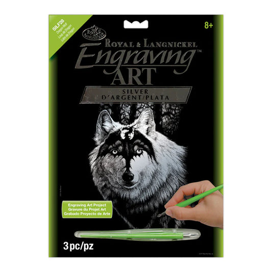 Engraving Art - Silver Foil / Dragon Wolf