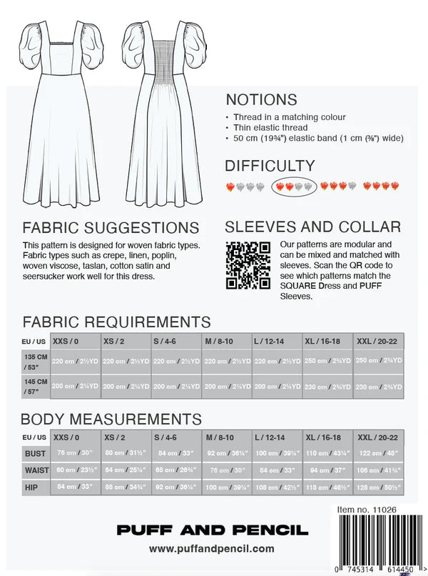 Puff and Pencil - Square Dress x Puff Sleeve