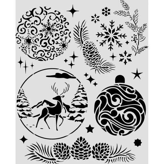 Stensill 20x25 - Christmas Ornaments