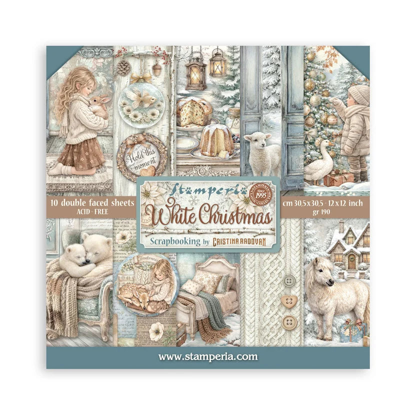 Pappír 12x12 - White christmas