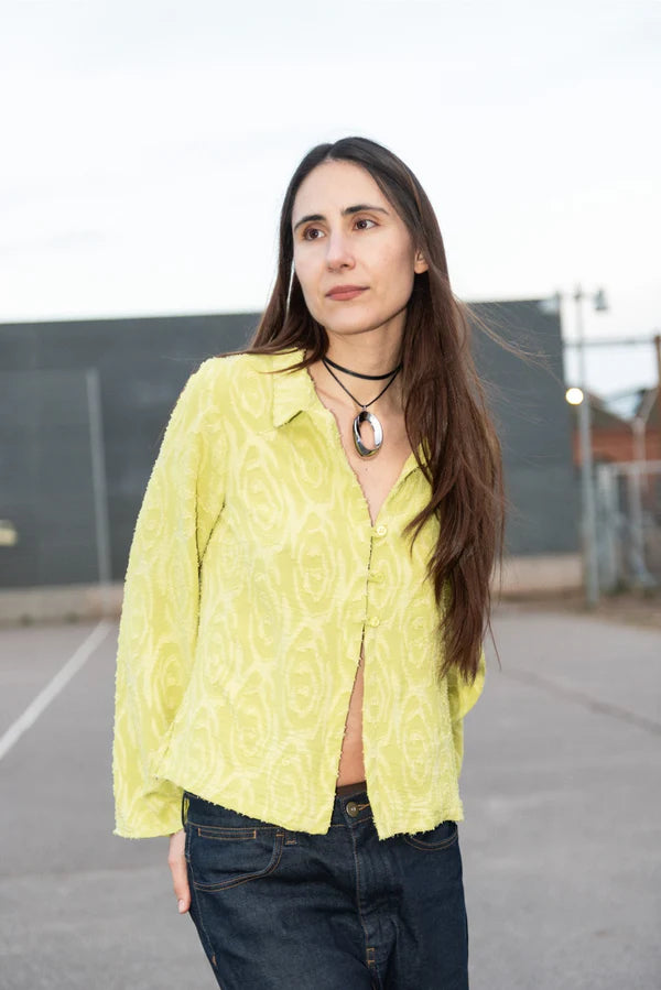 Puff and Pencil - Collared Blouse + Cone Sleeves