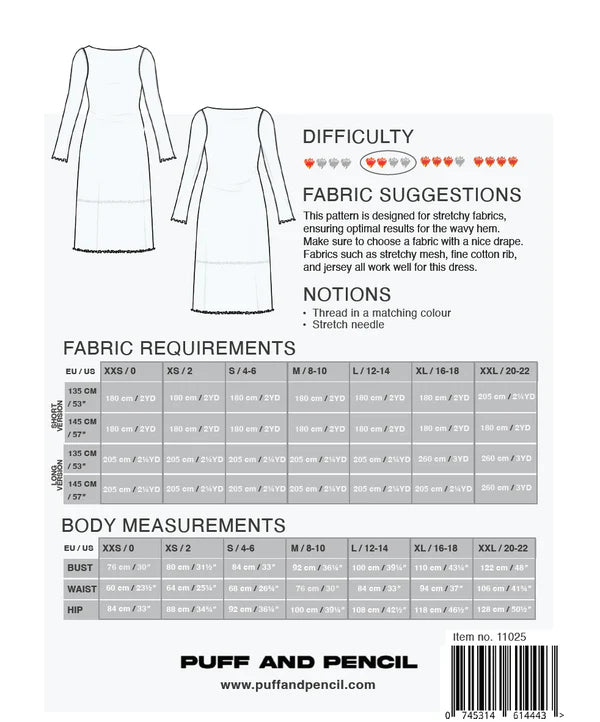 Puff and Pencil - Wavy Hem Dress x Slim Sleeve