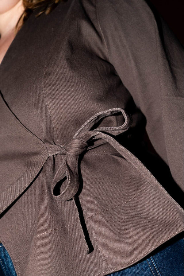 Puff and Pencil - Wrap Blouse x Straight Sleeves
