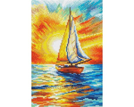 Diamond Painting - Sail at sunset