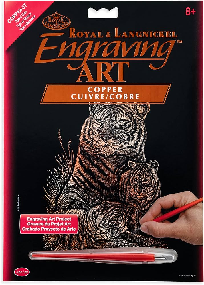 Engraving Art - Copper Foil / Tiger + Cubs