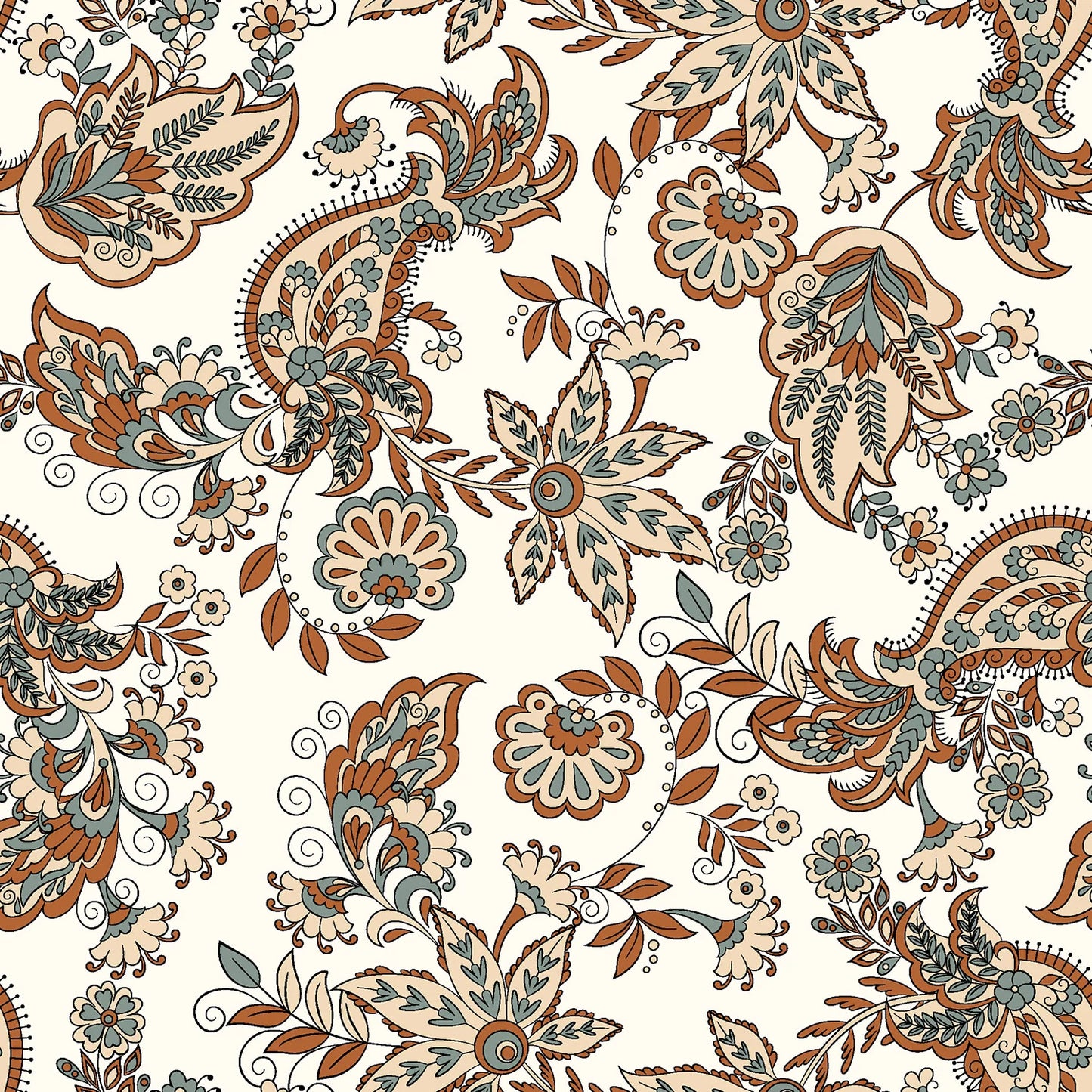 Poplin Paisley - Off White