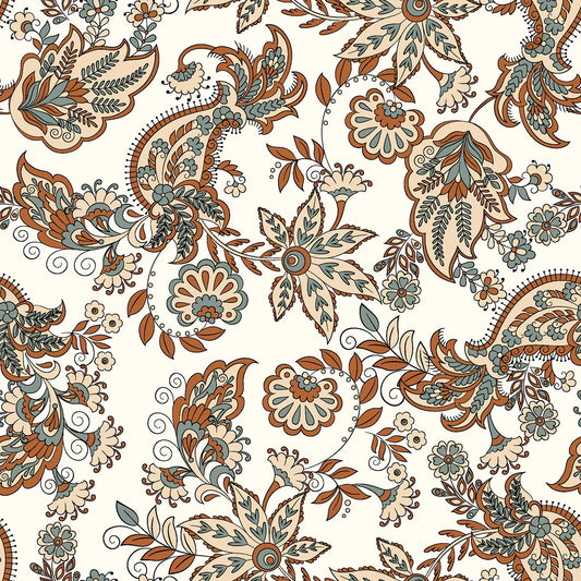 Poplin Paisley - Off White