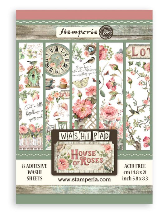 Washi pad 8stk A5 - House of Roses