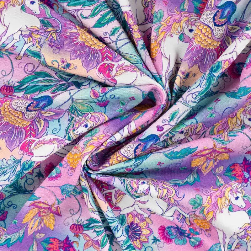 Bómullarjersey - Unicorn  95co/5el