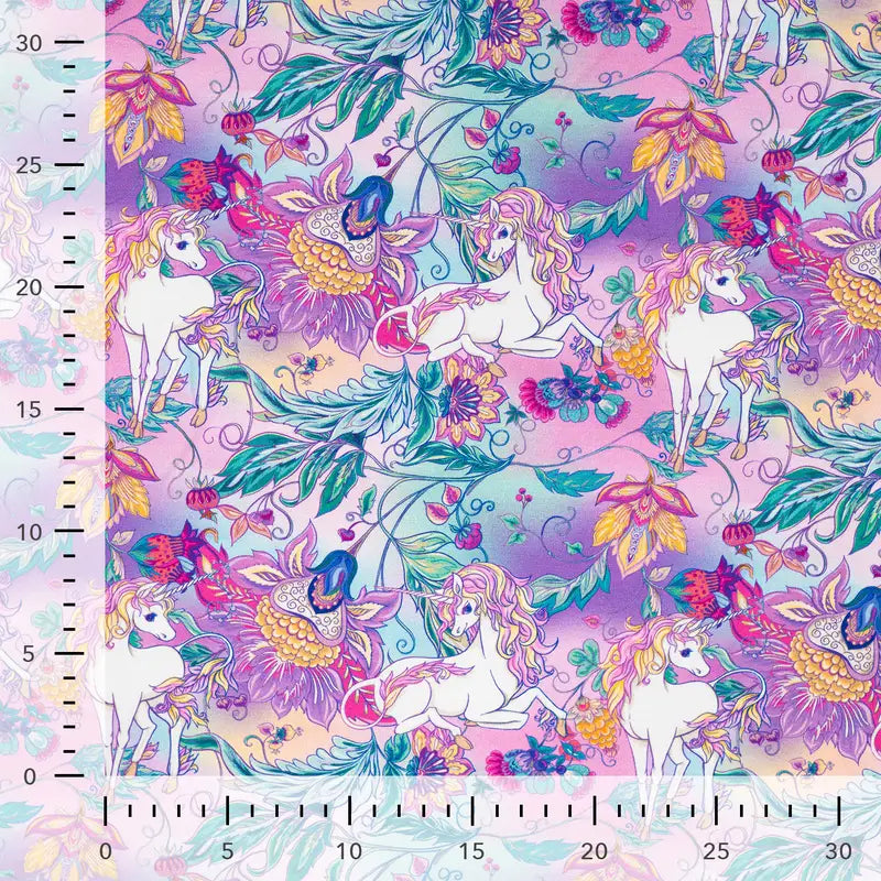 Bómullarjersey - Unicorn  95co/5el