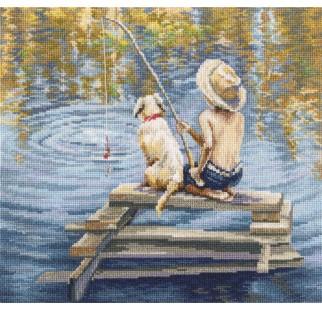 Útsaumur - Gone fishing