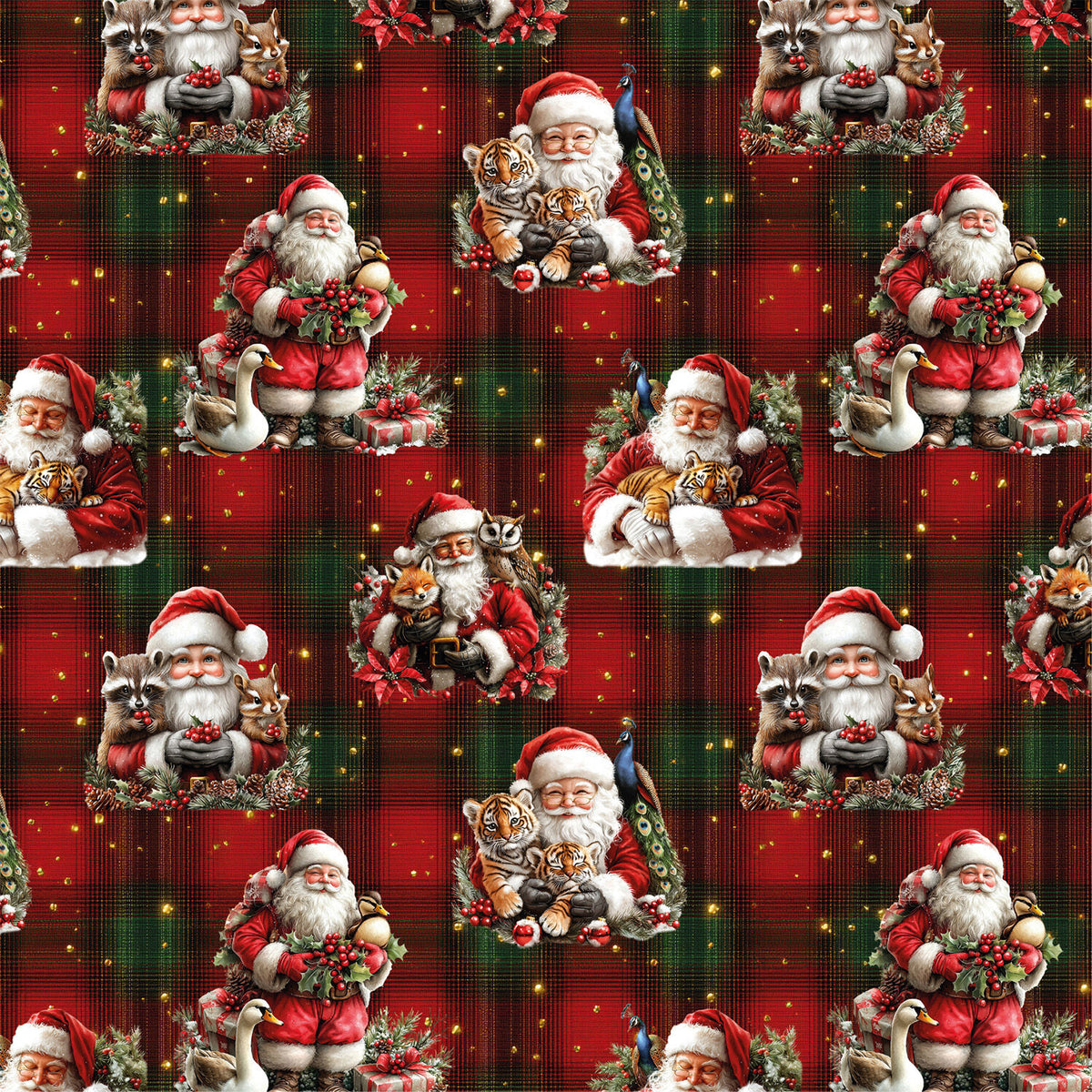 French Terry - Santa's Animals