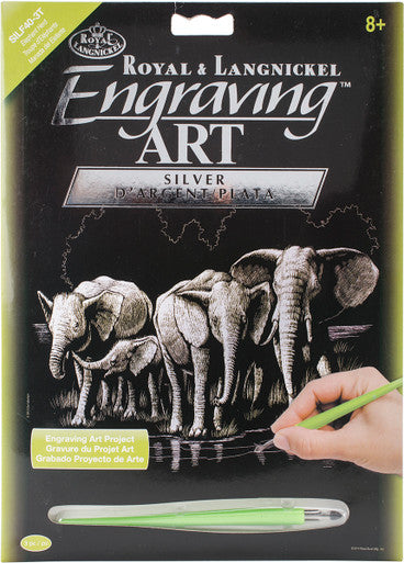 Engraving Art - Silver Foil / Elephant