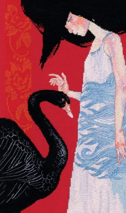 Útsaumur - Cross-stitch kits "Black swan"