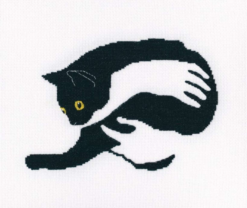 Útsaumur - Cross-stitch kit "Among black cats"