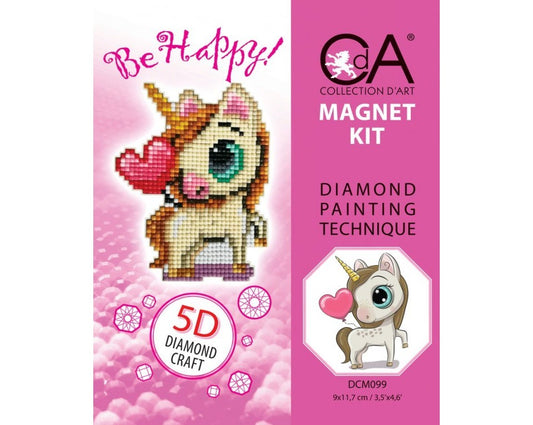 Diamond Painting Magnet Kit - Unicorn Hearts