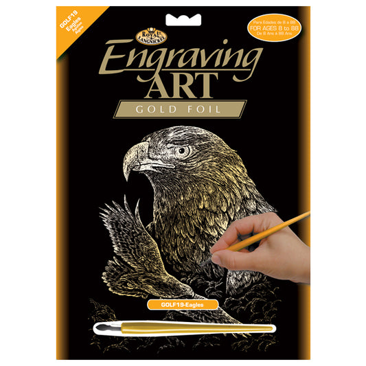 Engraving Art - Gold Eagle