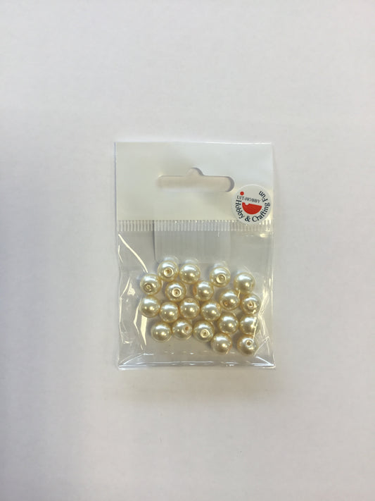 Glass Pearls 8mm - Cream