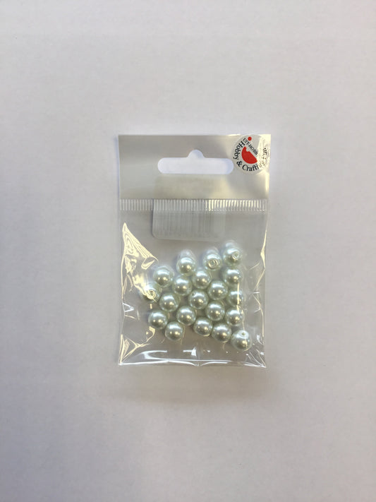 Glass Pearls 8mm - White