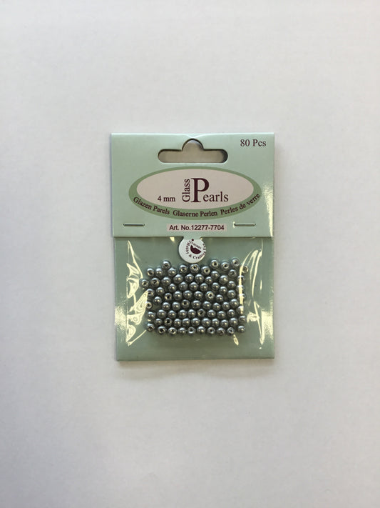 Glass Pearls 4mm - Grey