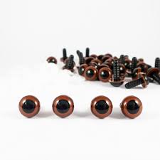 Augu - brún - 6mm 1stk