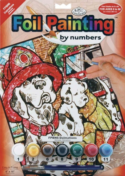 Foil Painting By Numbers - Firefighter dogs